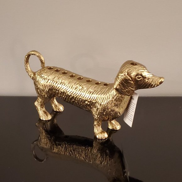 Gold Metal Dachshund Dog Menorah Candle Holder - Threshold by Target - New - Picture 2 of 6